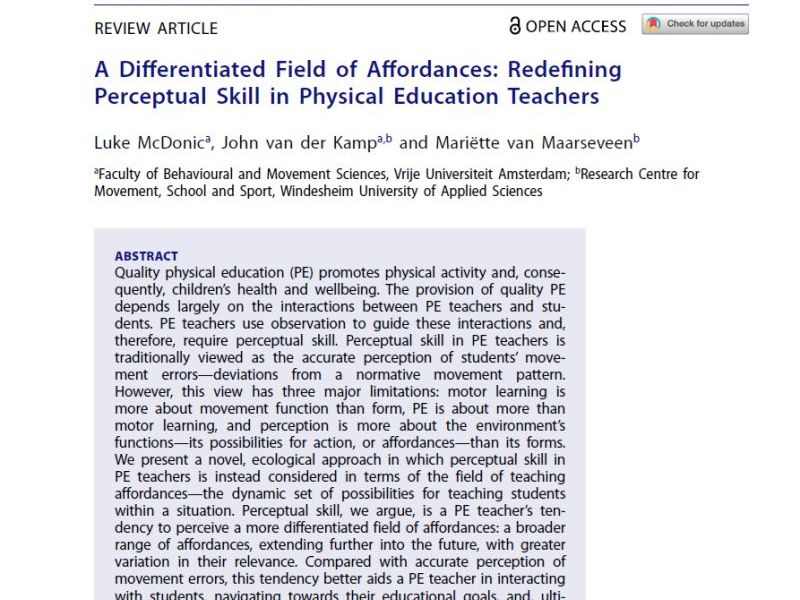 Artikel gepubliceerd